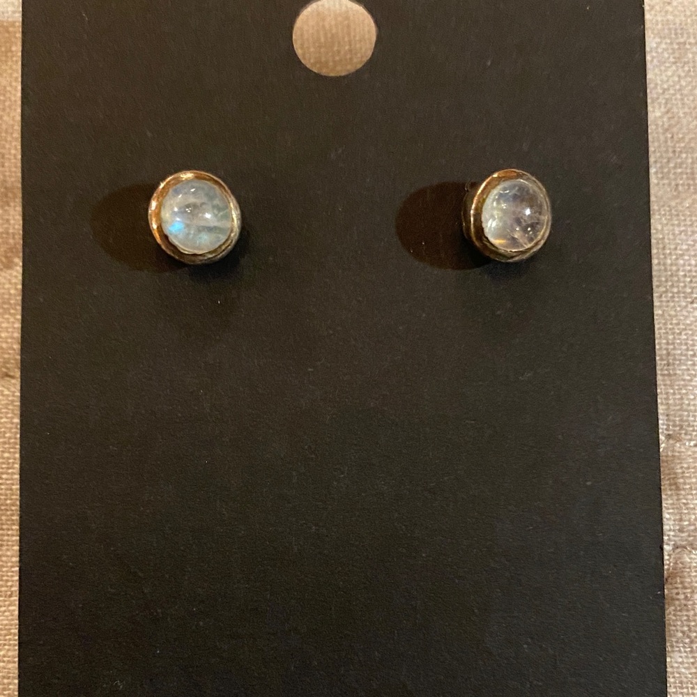 Sterling silver moonstone studs